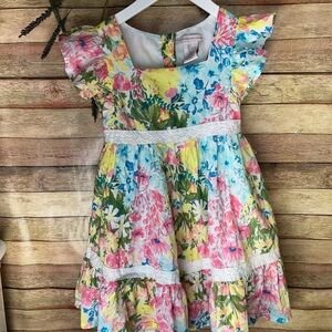 Catherine Malandrino Floral Sleeveless Dress Girls Size 7